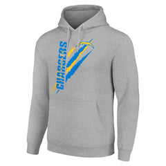 Los Angeles Chargers Starter Unisex Color Scratch Fleece Pullover Hoodie - Heather Gray discount