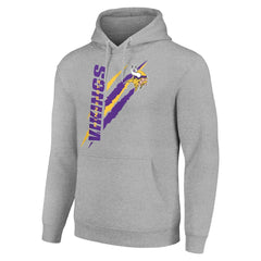 Minnesota Vikings Starter Unisex Color Scratch Fleece Pullover Hoodie - Heather Gray sale