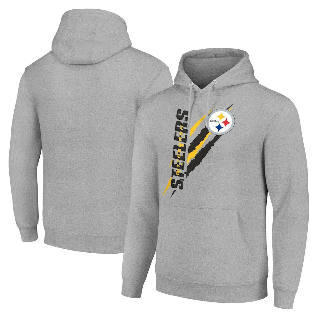 Pittsburgh Steelers Starter Unisex Color Scratch Fleece Pullover Hoodie - Heather Gray on sale
