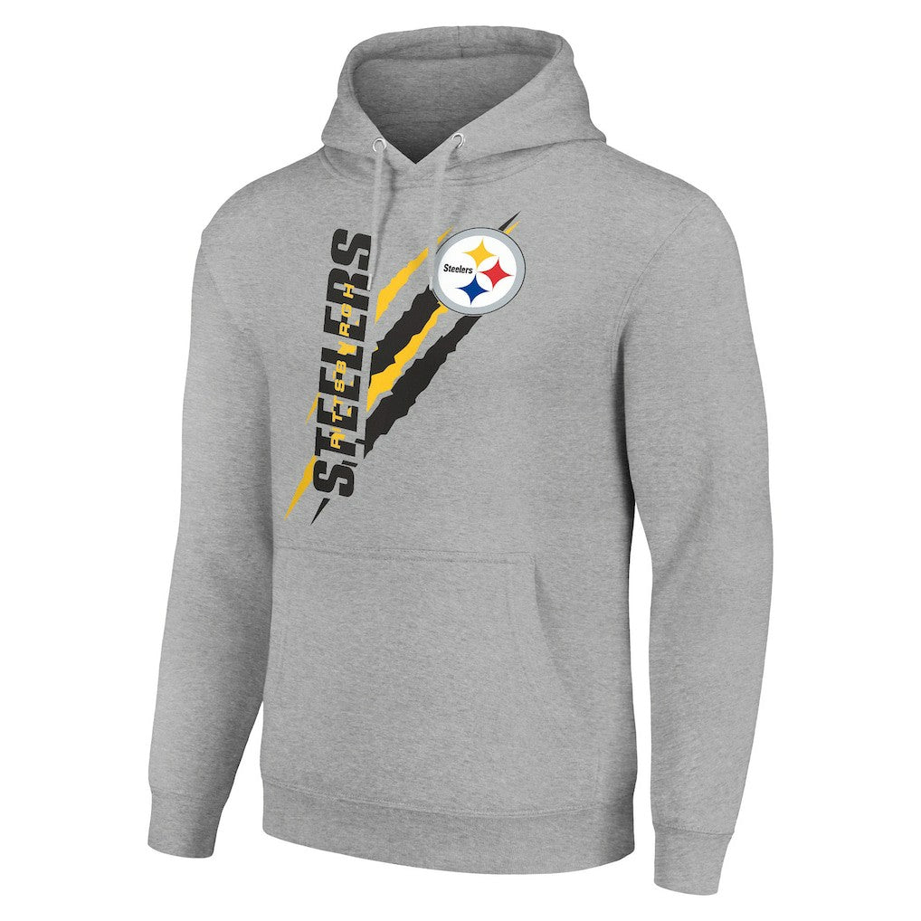 Pittsburgh Steelers Starter Unisex Color Scratch Fleece Pullover Hoodie - Heather Gray on sale