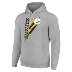 Pittsburgh Steelers Starter Unisex Color Scratch Fleece Pullover Hoodie - Heather Gray on sale