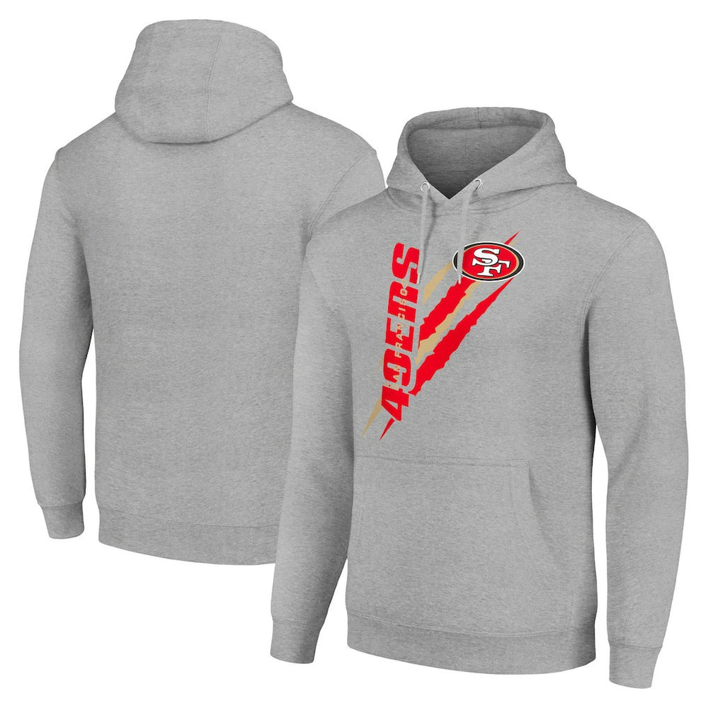 San Francisco 49ers Starter Unisex Color Scratch Fleece Pullover Hoodie - Heather Gray for sale