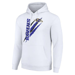 Baltimore Ravens Starter Unisex Color Scratch Fleece Pullover Hoodie - White online