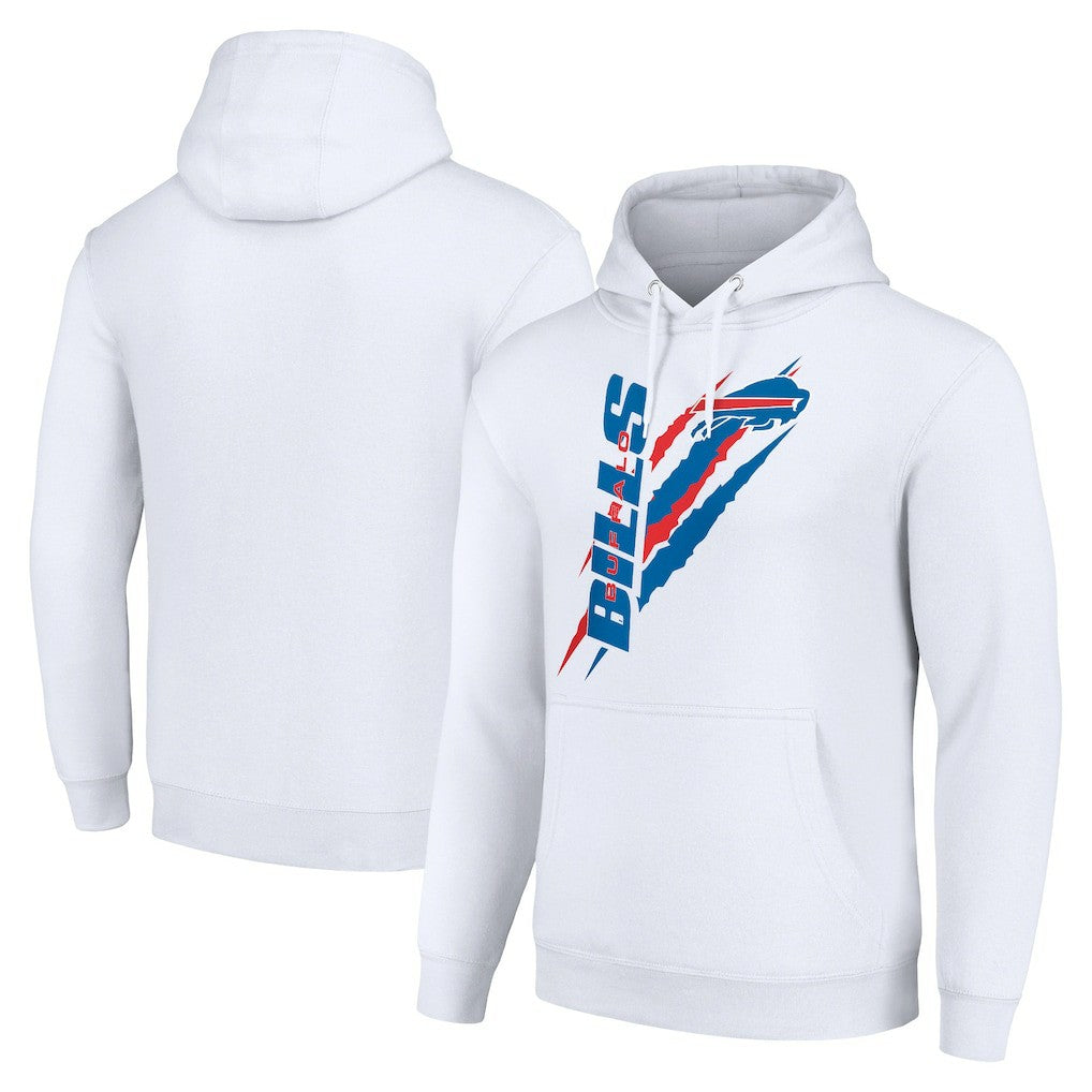 Buffalo Bills Starter Unisex Color Scratch Fleece Pullover Hoodie - White outlet