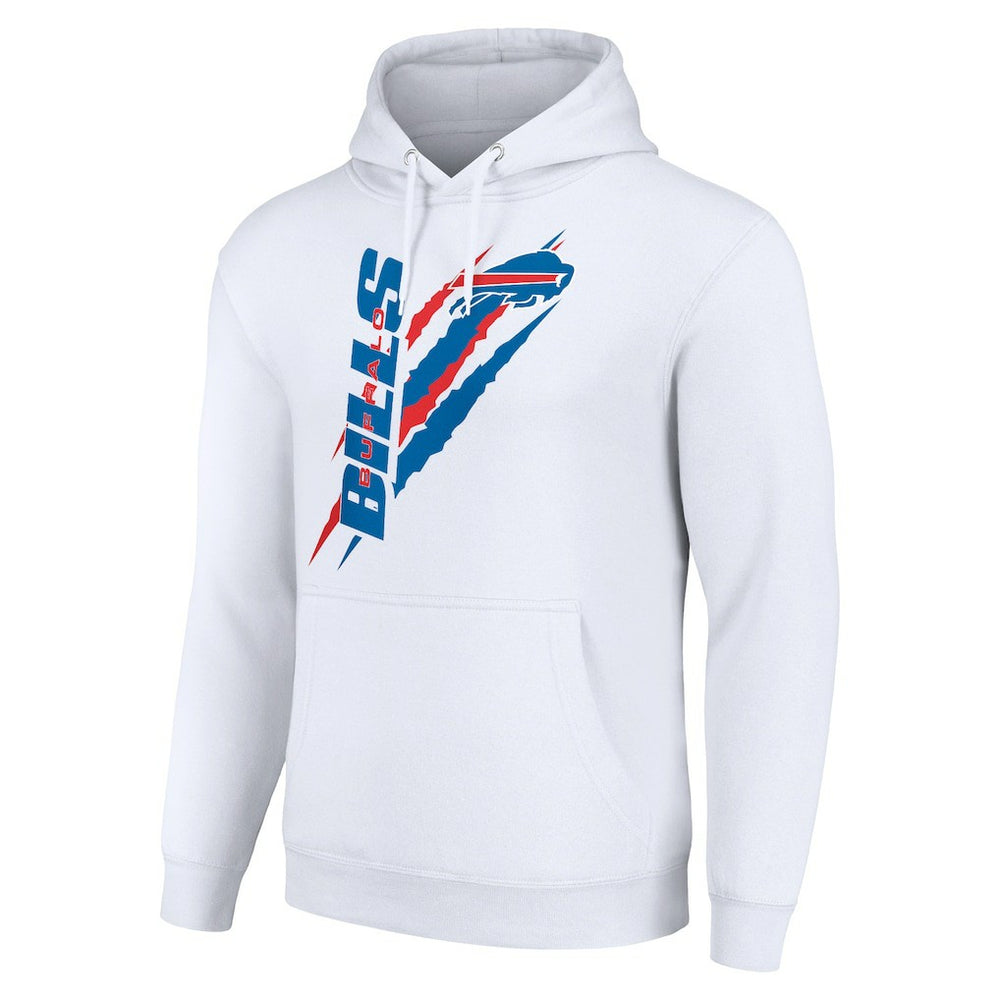 Buffalo Bills Starter Unisex Color Scratch Fleece Pullover Hoodie - White outlet