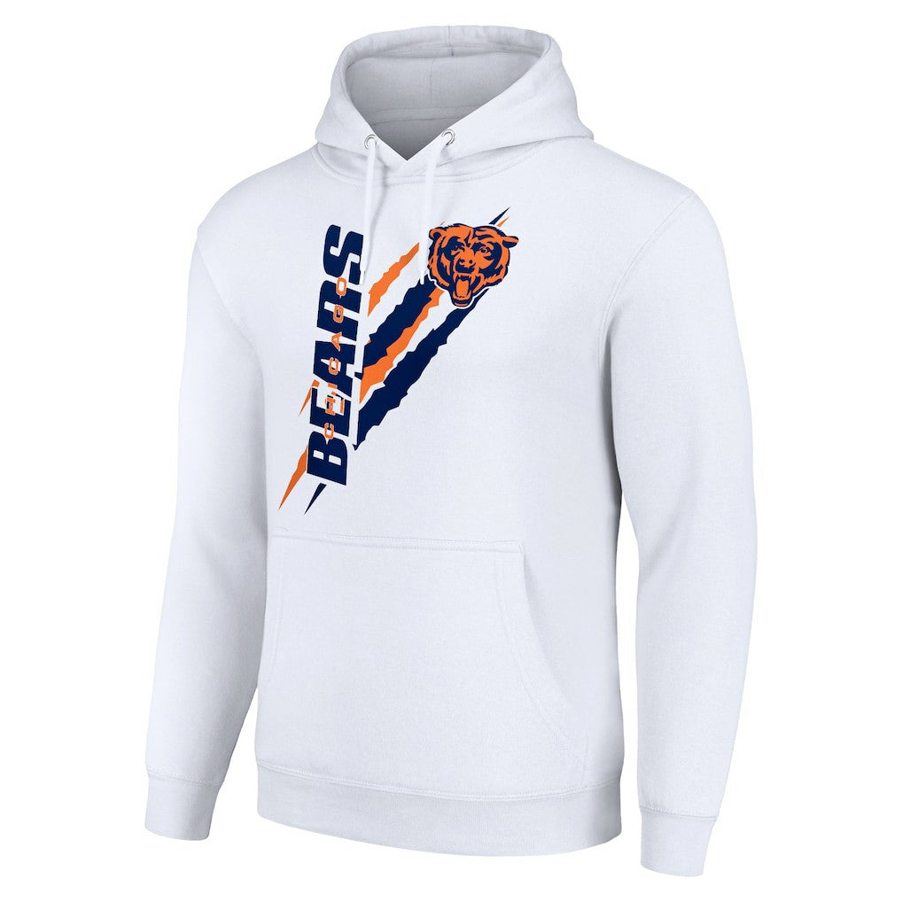 Chicago Bears Starter Unisex Color Scratch Fleece Pullover Hoodie - White discount