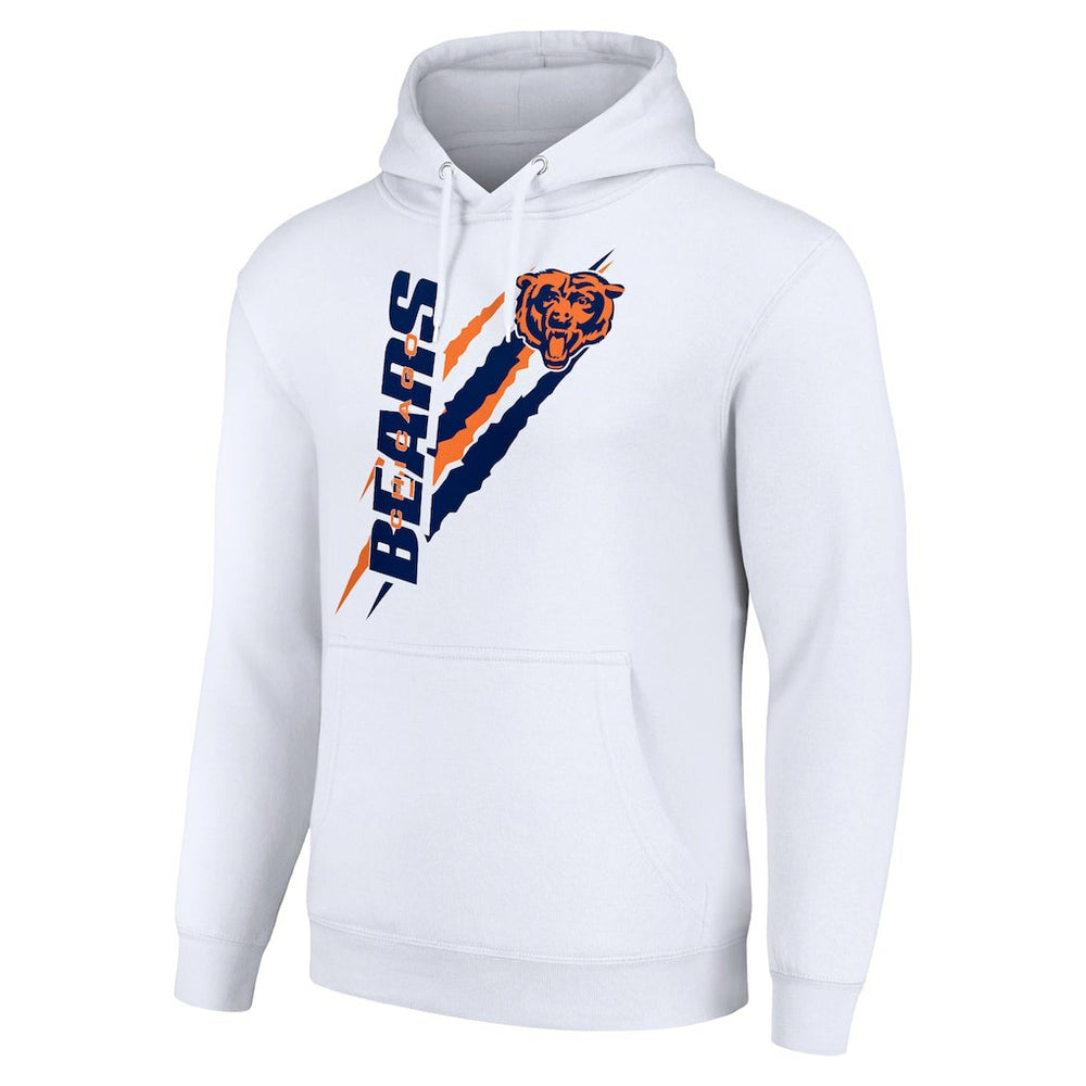 Chicago Bears Starter Unisex Color Scratch Fleece Pullover Hoodie - White discount
