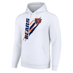 Chicago Bears Starter Unisex Color Scratch Fleece Pullover Hoodie - White discount