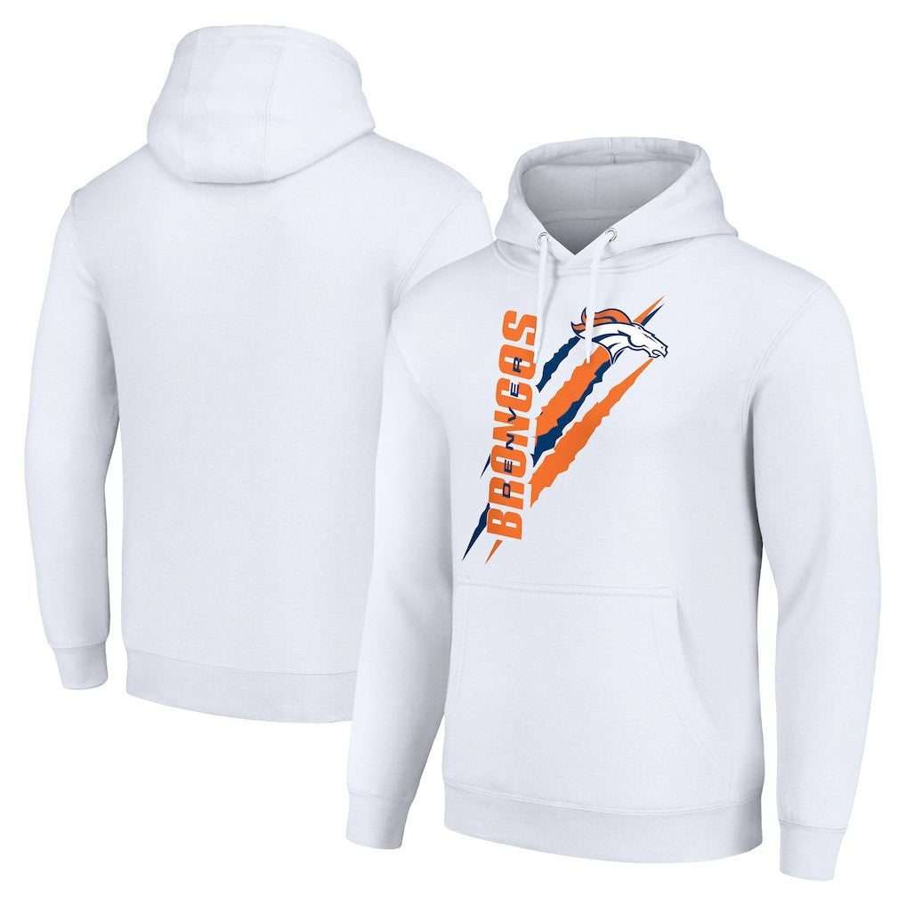 Denver Broncos Starter Unisex Color Scratch Fleece Pullover Hoodie - White sale