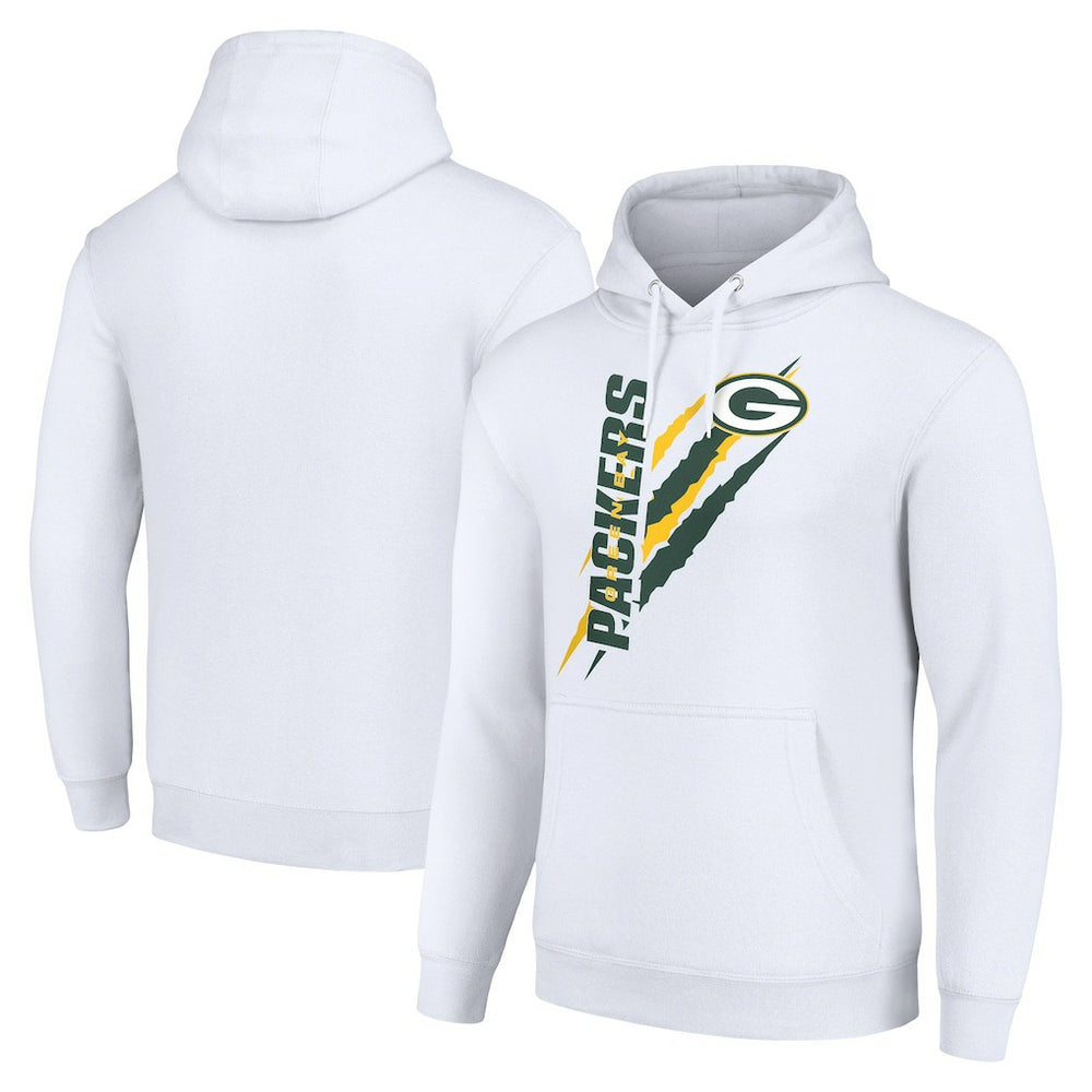 Green Bay Packers Starter Unisex Color Scratch Fleece Pullover Hoodie - White discount