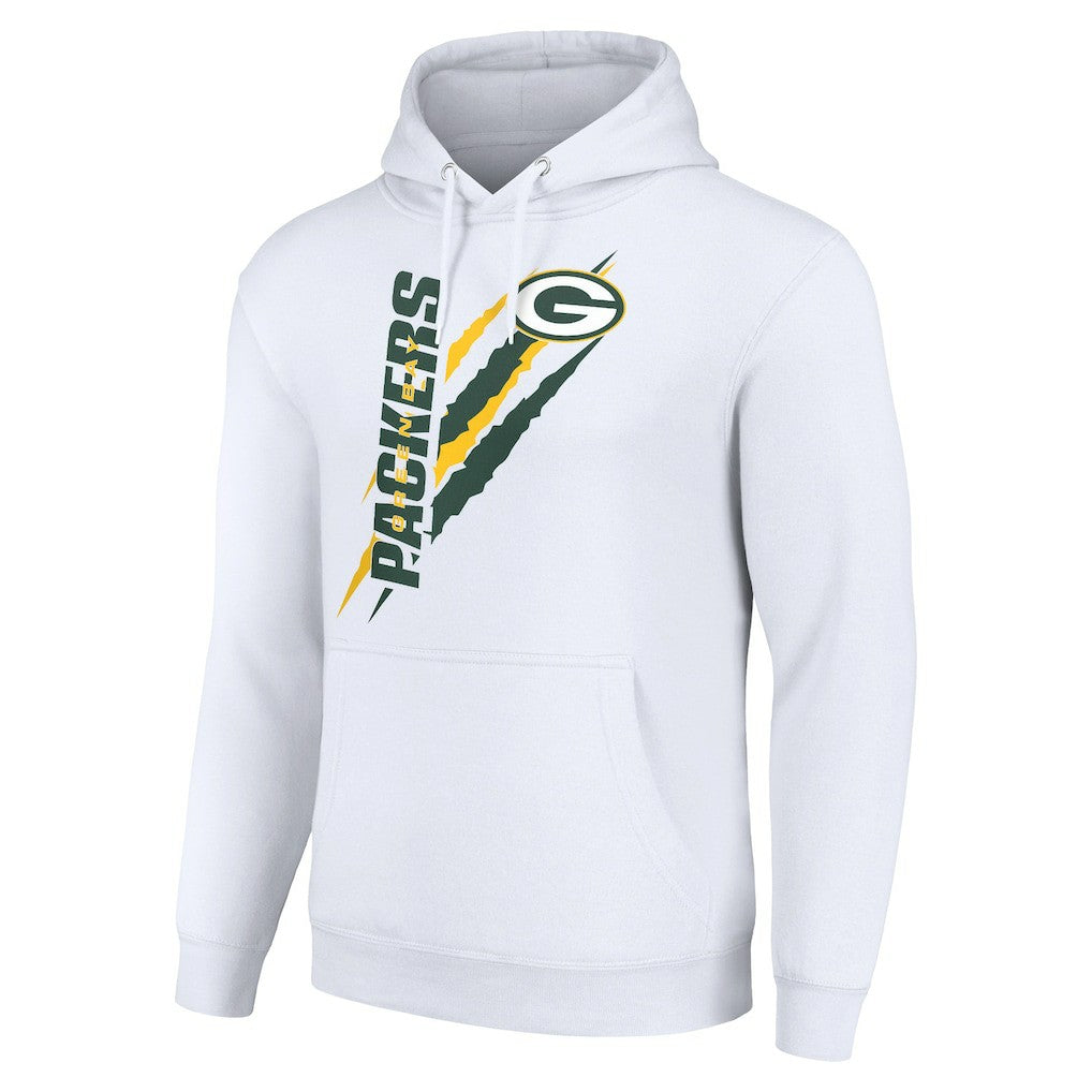 Green Bay Packers Starter Unisex Color Scratch Fleece Pullover Hoodie - White discount