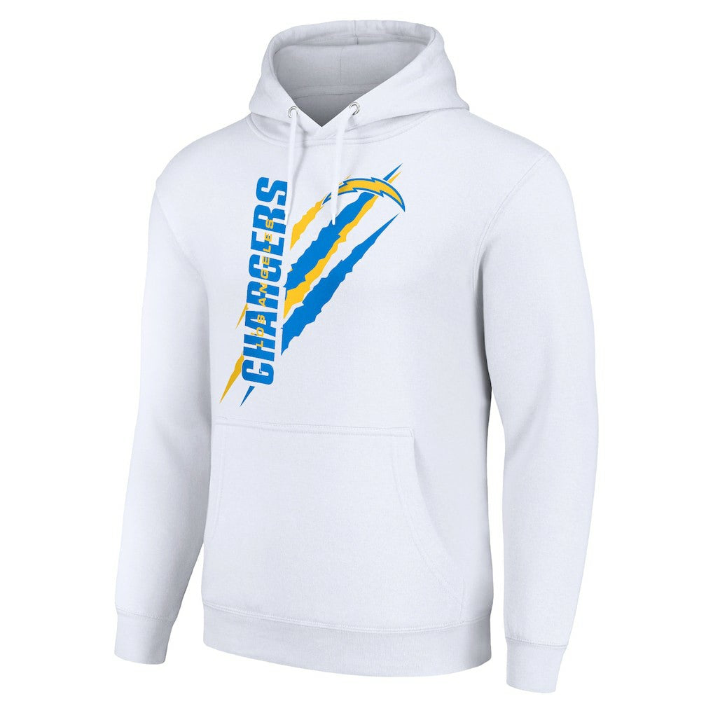 Los Angeles Chargers Starter Unisex Color Scratch Fleece Pullover Hoodie - White sale