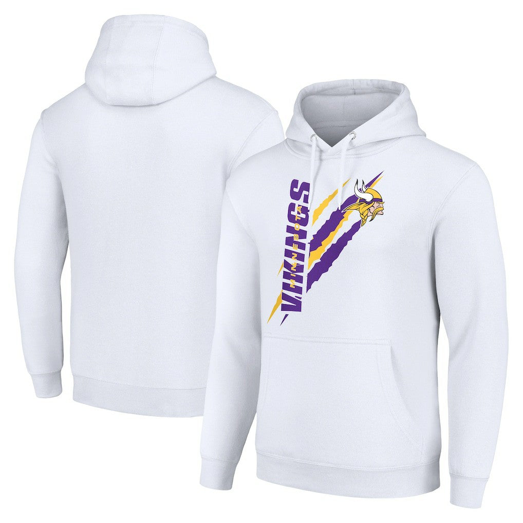 Minnesota Vikings Starter Unisex Color Scratch Fleece Pullover Hoodie - White on sale