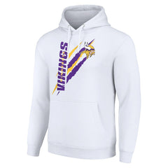 Minnesota Vikings Starter Unisex Color Scratch Fleece Pullover Hoodie - White on sale