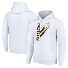 Pittsburgh Steelers Starter Unisex Color Scratch Fleece Pullover Hoodie - White cheap