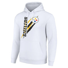 Pittsburgh Steelers Starter Unisex Color Scratch Fleece Pullover Hoodie - White cheap