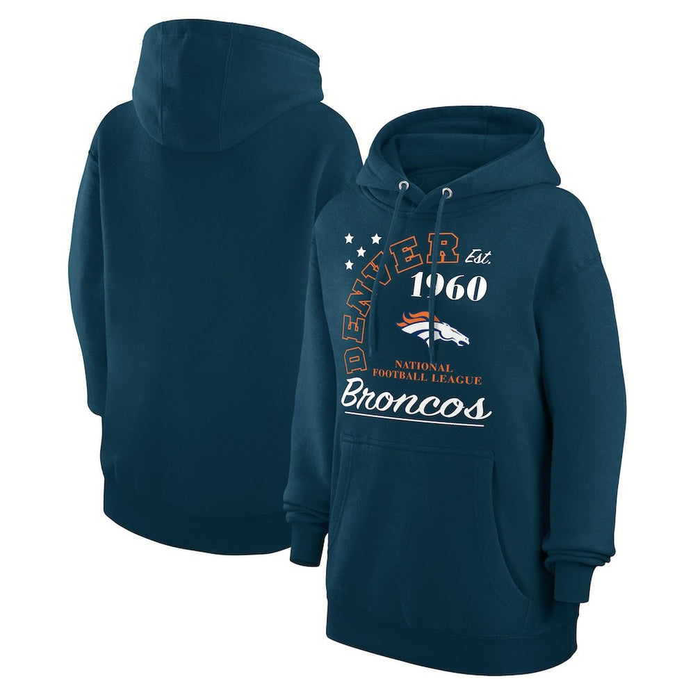 Denver Broncos Starter Unisex Arch Team Fleece Pullover Hoodie - Navy on sale