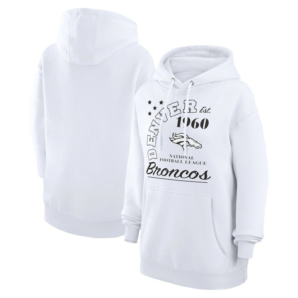 Denver Broncos Starter Unisex Arch Team Fleece Pullover Hoodie - White online