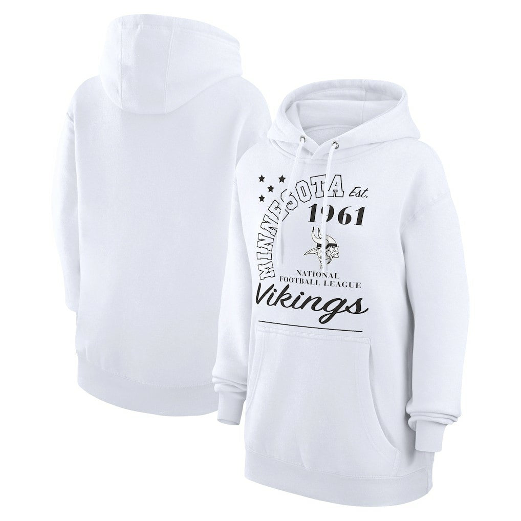 Minnesota Vikings Starter Unisex Arch Team Fleece Pullover Hoodie - White cheap