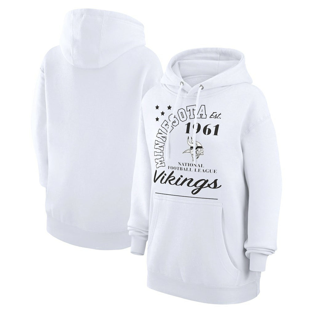 Minnesota Vikings Starter Unisex Arch Team Fleece Pullover Hoodie - White cheap