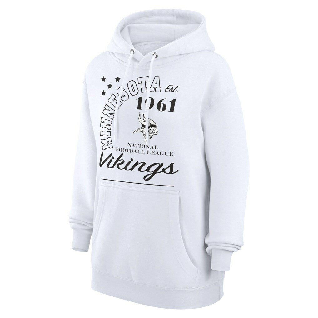 Minnesota Vikings Starter Unisex Arch Team Fleece Pullover Hoodie - White cheap