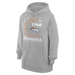Denver Broncos Starter Unisex Arch Team Fleece Pullover Hoodie - Heather Gray cheap