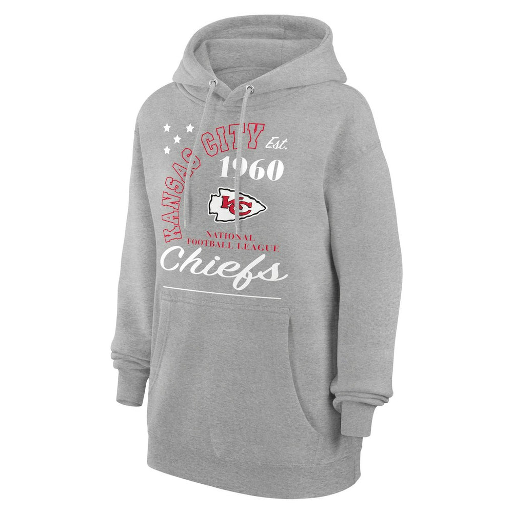 Kansas City Chiefs Starter Unisex Arch Team Fleece Pullover Hoodie - Heather Gray online