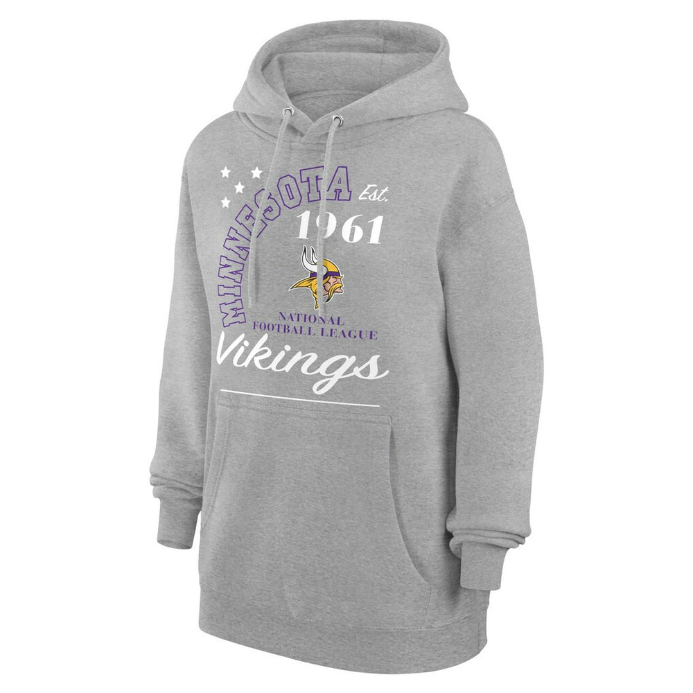 Minnesota Vikings Starter Unisex Arch Team Fleece Pullover Hoodie - Heather Gray online