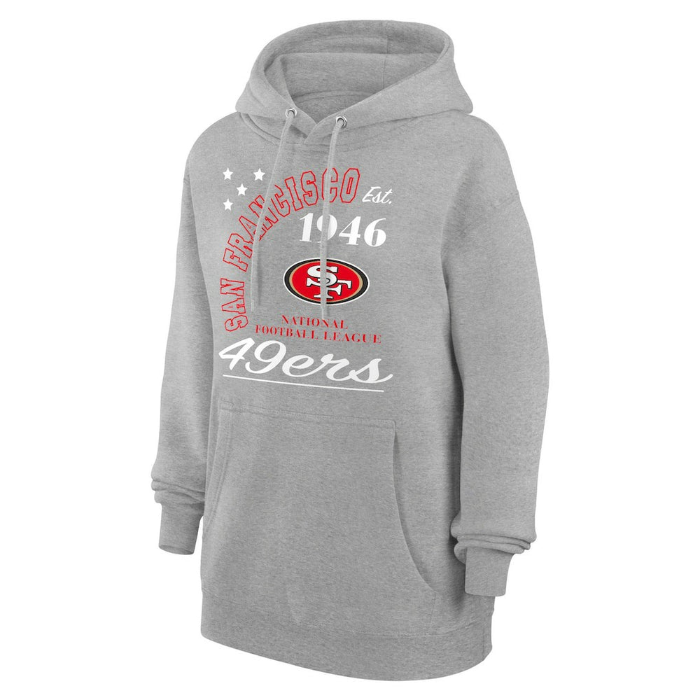 San Francisco 49ers Starter Unisex Arch Team Fleece Pullover Hoodie - Heather Gray for sale