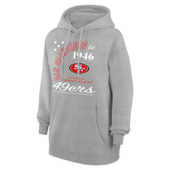 San Francisco 49ers Starter Unisex Arch Team Fleece Pullover Hoodie - Heather Gray for sale