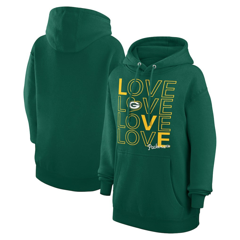 Green Bay Packers G-III 4Her by Carl Banks Women's Love Graphic Pullover Hoodie - Hunter Green sale