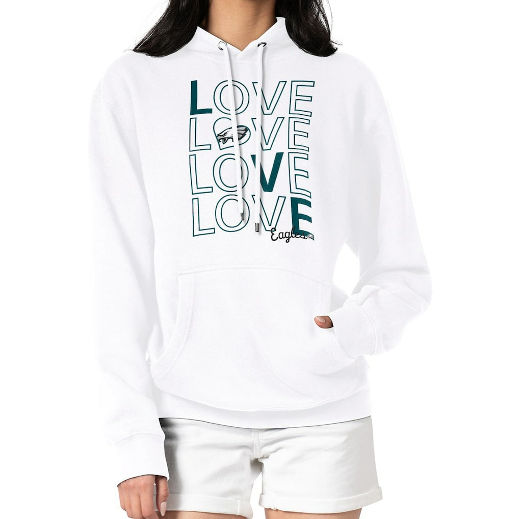 Philadelphia Eagles G-III 4Her by Carl Banks Women's Love Graphic Pullover Hoodie - White for sale