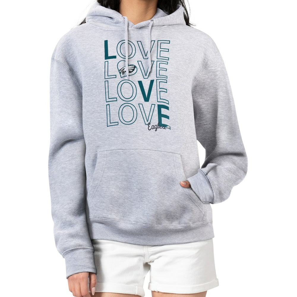 Philadelphia Eagles G-III 4Her by Carl Banks Women's Love Graphic Pullover Hoodie - Heather Gray outlet