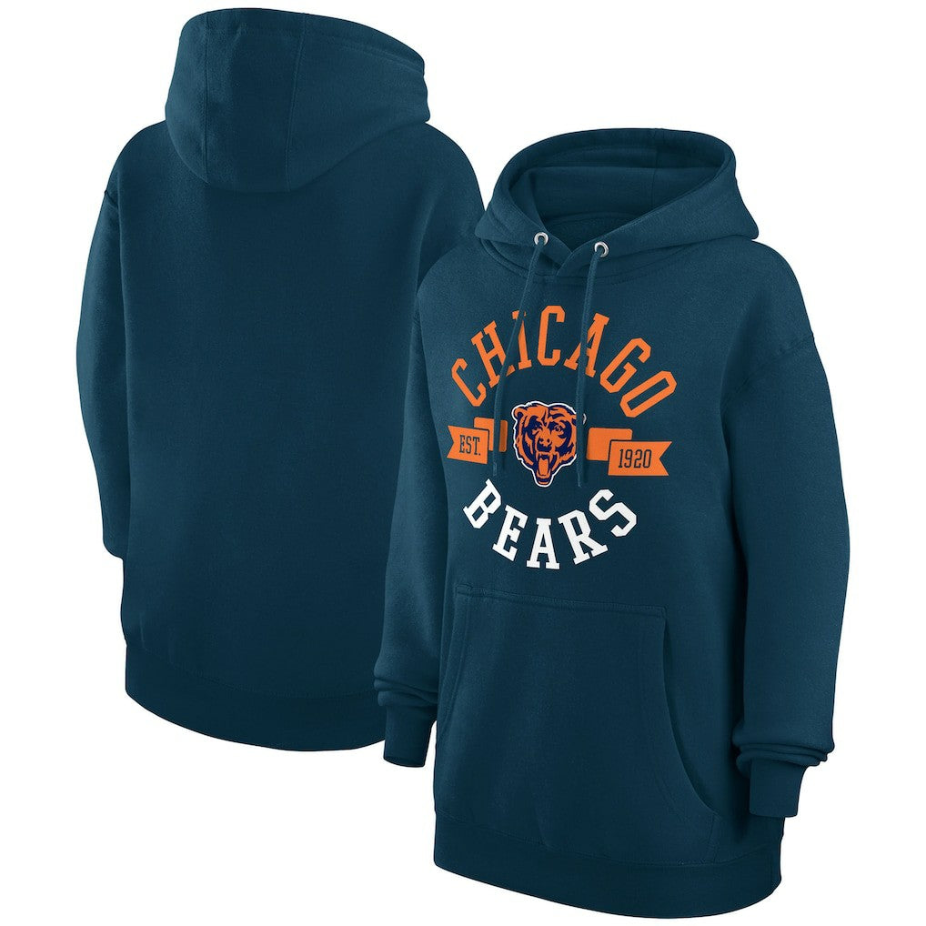 Chicago Bears G-III 4Her by Carl Banks Women's City Graphic Team Fleece Pullover Hoodie - Navy online