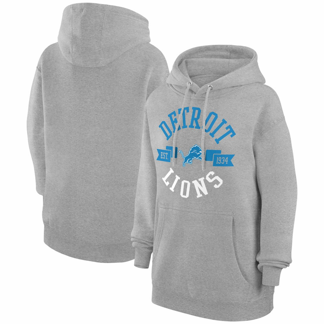 Detroit Lions G-III 4Her by Carl Banks Women's City Graphic Team Fleece Pullover Hoodie - Heather Gray online