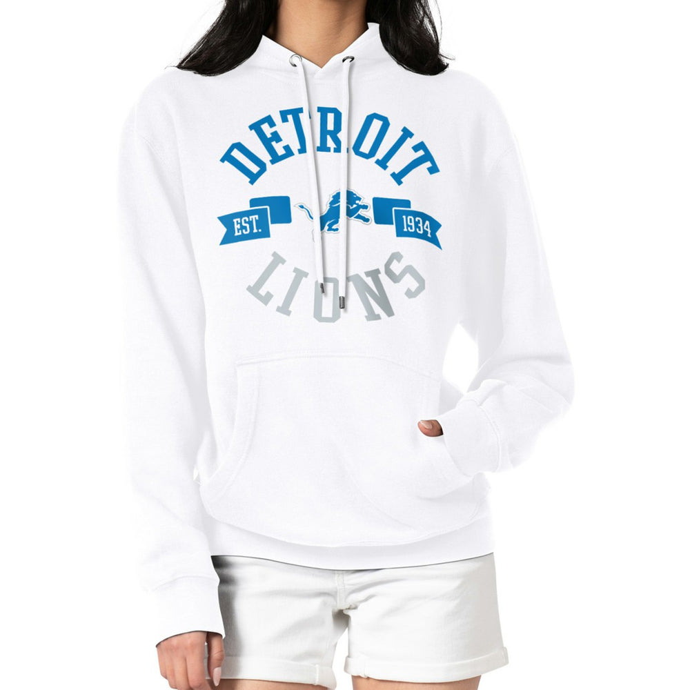 Detroit Lions G-III 4Her by Carl Banks Women's City Graphic Team Fleece Pullover Hoodie - White cheap