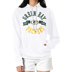 Green Bay Packers G-III 4Her by Carl Banks Women's City Graphic Team Fleece Pullover Hoodie - White outlet