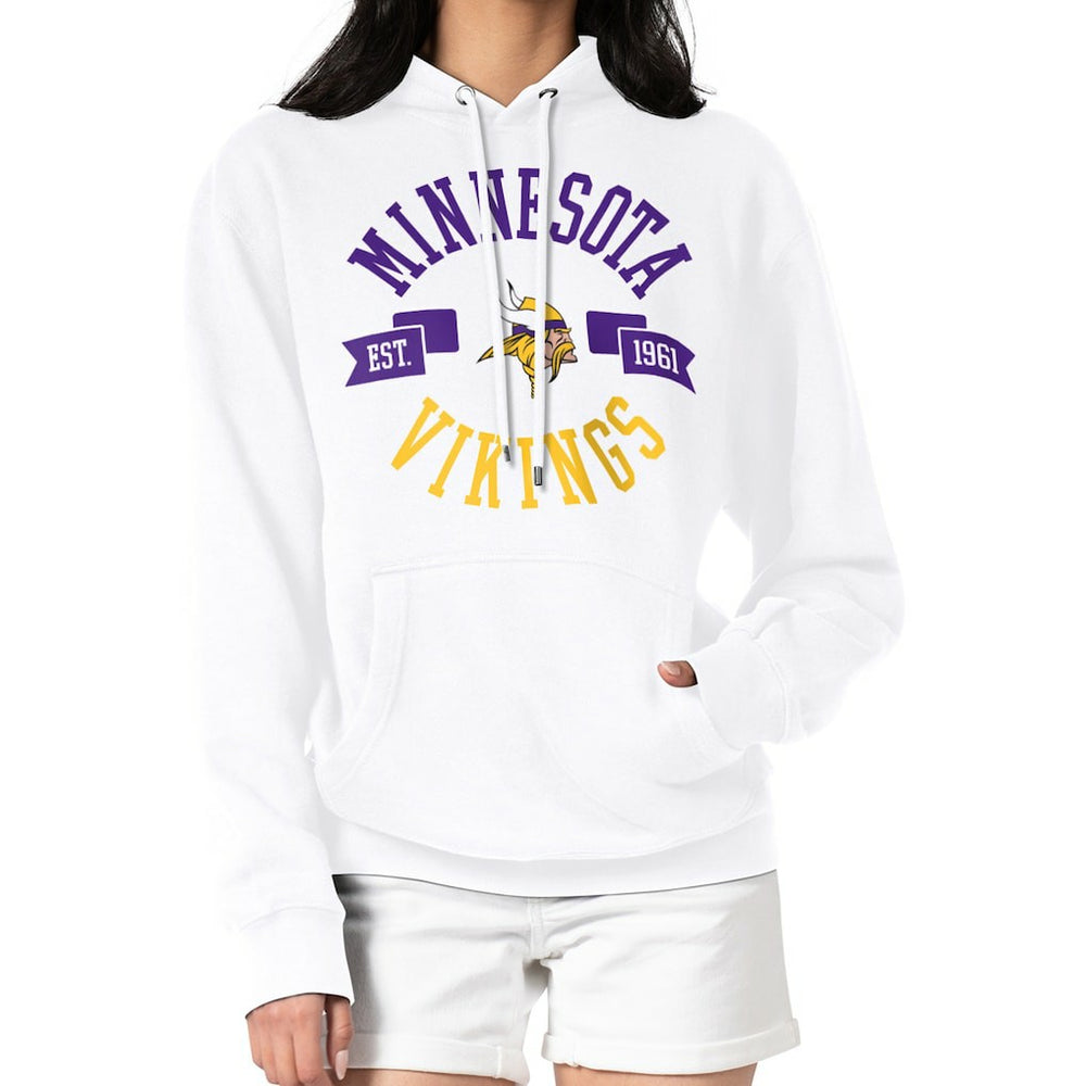Minnesota Vikings G-III 4Her by Carl Banks Women's City Graphic Team Fleece Pullover Hoodie - White sale