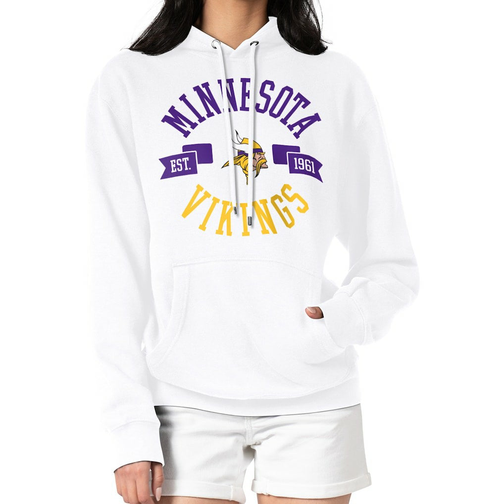 Minnesota Vikings G-III 4Her by Carl Banks Women's City Graphic Team Fleece Pullover Hoodie - White sale