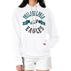 Philadelphia Eagles G-III 4Her by Carl Banks Women's City Graphic Team Fleece Pullover Hoodie - White discount