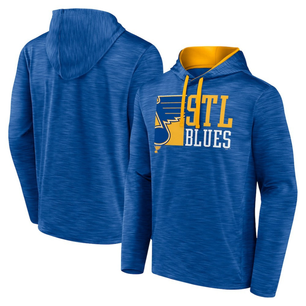 St. Louis Blues Fanatics Never Quit Pullover Hoodie Blue