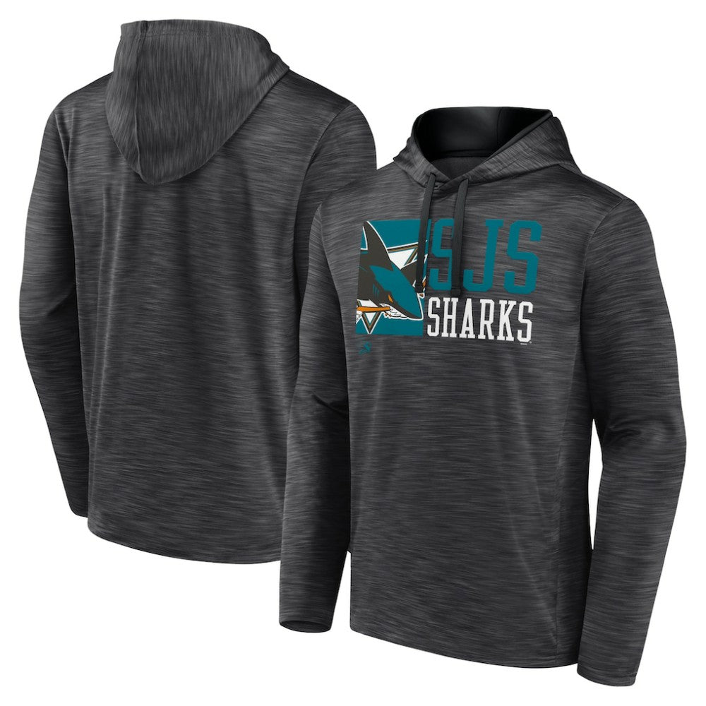 San Jose Sharks Fanatics Never Quit Pullover Hoodie Charcoal