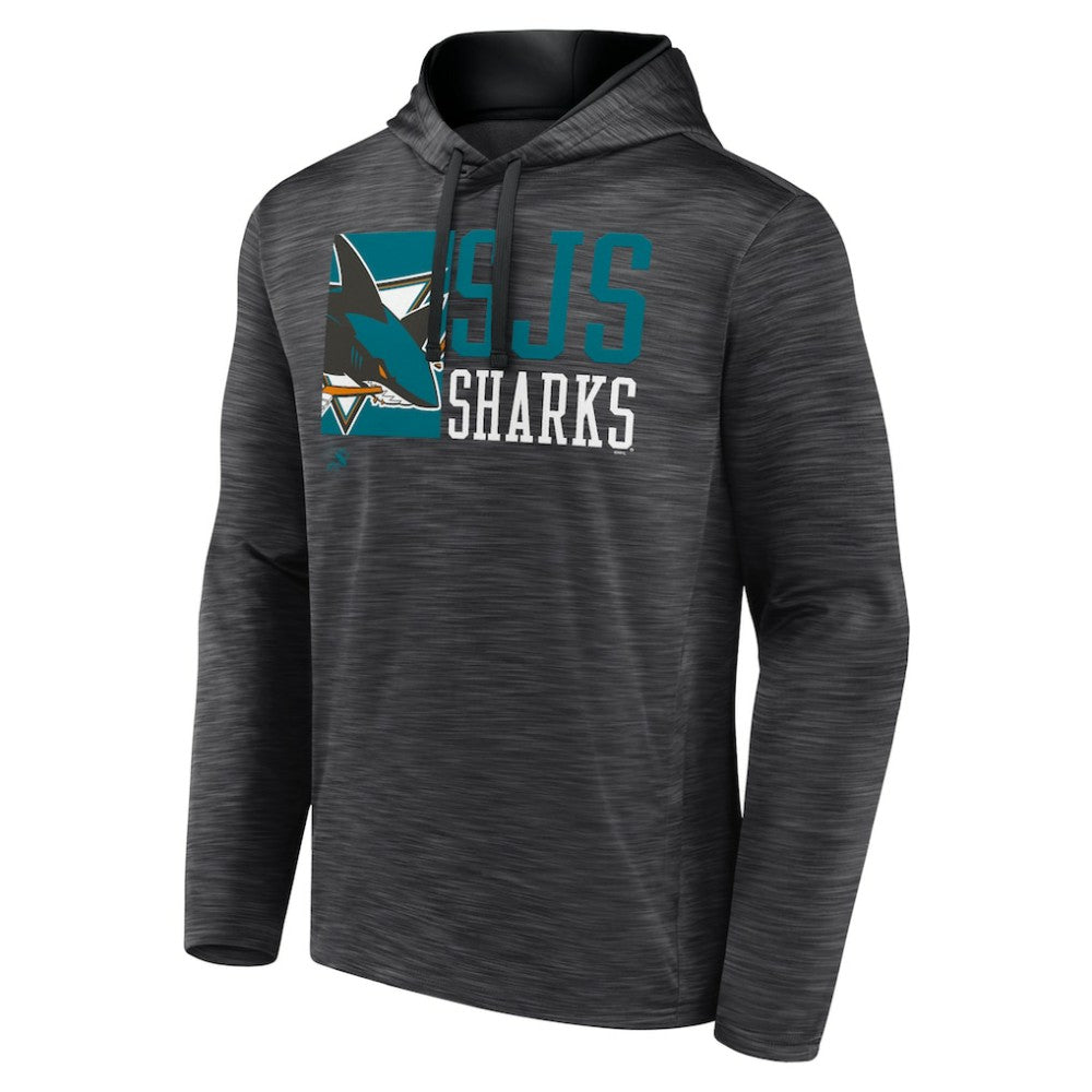 San Jose Sharks Fanatics Never Quit Pullover Hoodie Charcoal