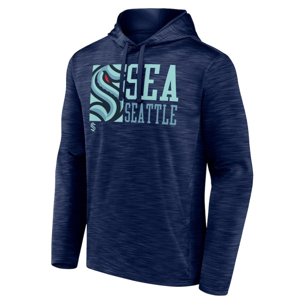 Seattle Kraken Fanatics Never Quit Pullover Hoodie Deep Sea Blue