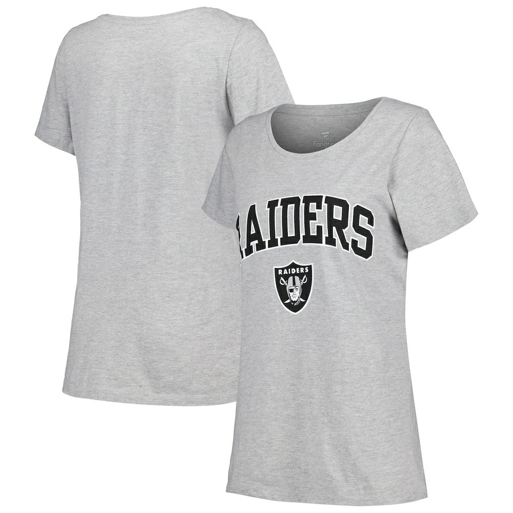 Las Vegas Raiders Women's Plus Size Arch Over Logo T-Shirt - Heather Gray sale