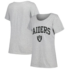 Las Vegas Raiders Women's Plus Size Arch Over Logo T-Shirt - Heather Gray sale