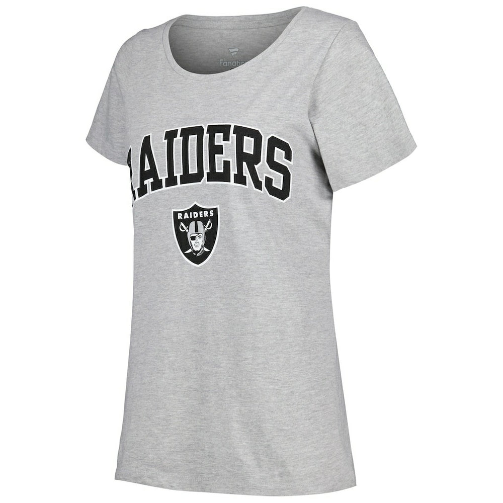 Las Vegas Raiders Women's Plus Size Arch Over Logo T-Shirt - Heather Gray sale