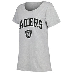 Las Vegas Raiders Women's Plus Size Arch Over Logo T-Shirt - Heather Gray sale
