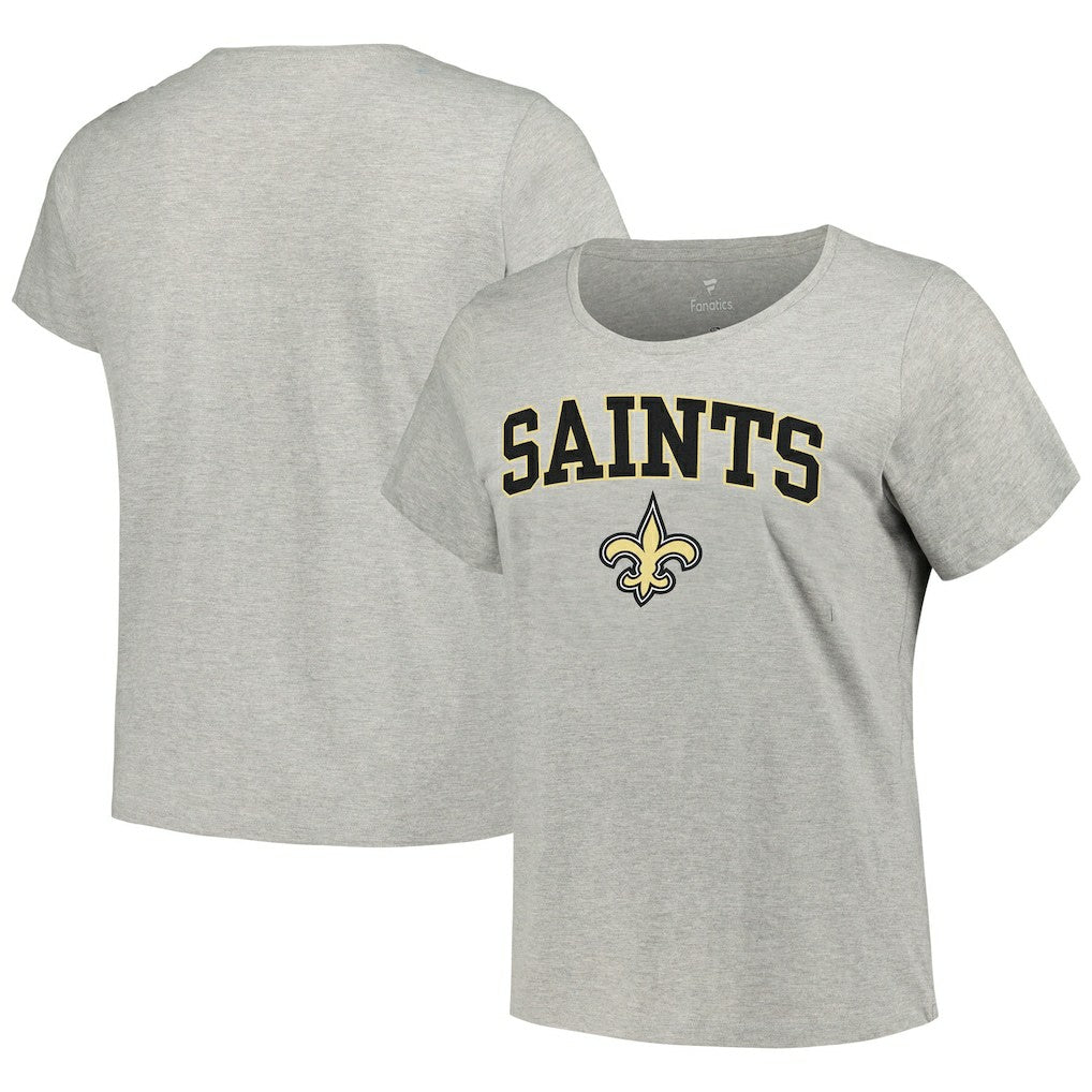 New Orleans Saints Women's Plus Size Arch Over Logo T-Shirt - Heather Gray online