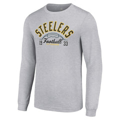 Pittsburgh Steelers Starter Half Ball Team Long Sleeve T-Shirt - Heather Gray outlet